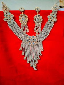 Sparkling Rhinestone Necklace and Earring Set