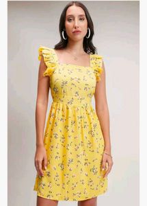 Yellow Floral Mini Dress