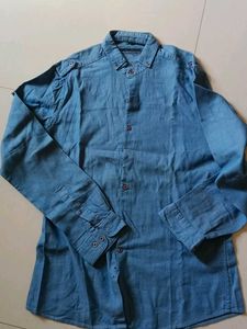 Men's Blue Casual Denim Shirt