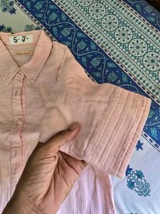 Chic Pink Striped Button-Up Shirt
