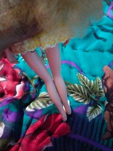 Blonde Doll with Blue and Yellow Dress