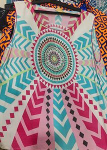 Boho Geometric Print Sleeveless Top