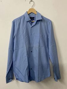 Men's Blue Patterned Dress Shirt