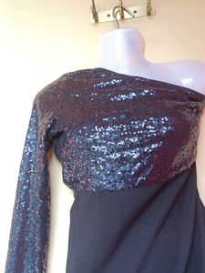shein Sparkling One-Sleeve Party Dress