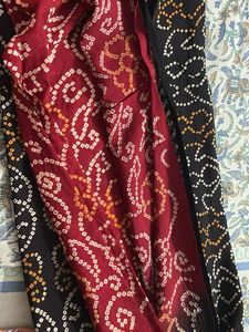 Elegant Black Bandhani Saree