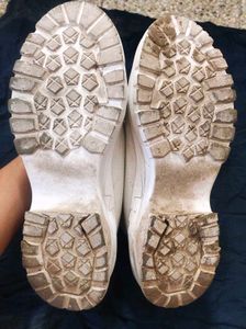 White Canvas Chunky Sneakers