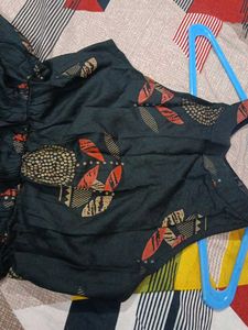 Elegant Black Printed Ethnic Gown
