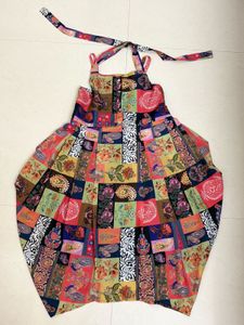 Boho Patchwork Print Halter Dress