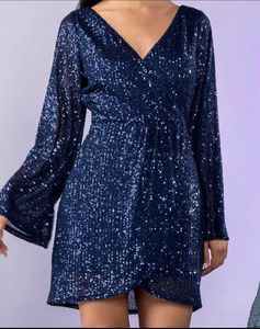 Sparkling Navy Blue Sequin Dress