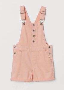 H&M Cotton Dungaree Shorts-Apricot