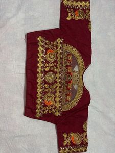 Maroon Embroidered Blouse