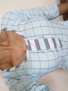 cyan kurta for daily college styling