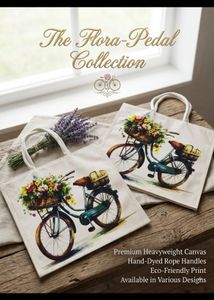 Floral Bicycle Tote Bag