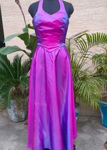 Stunning Iridescent Halter Neck Maxi Dress