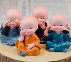 Set of 4 Super Cute Monk Figurines