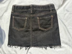 Black Denim Mini Skirt