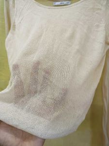 Sheer cream colour Top