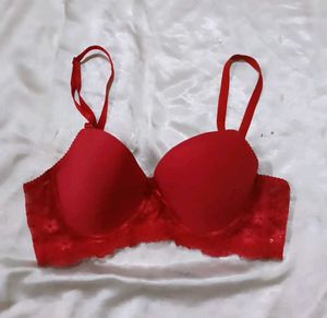 Red Lace Padded Bra