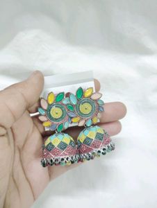 Boho Multicolored Jhumka Earrings