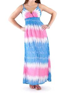 Blue & Pink Tie-Dye Maxi Dress