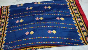 Ethnic Print Blue Saree