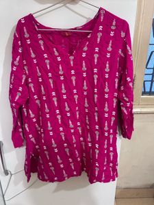 Pink Printed Kurta