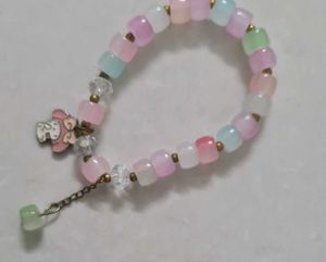 Cute Pastel Beaded Charm Bracelet
