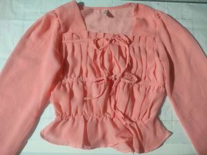 Chic Peach Peplum Blouse