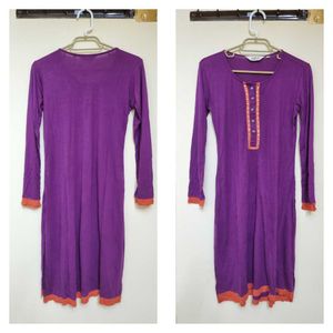 Purple Kurta with Orange Trim