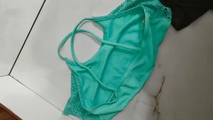 Teal Lace Bikini Top