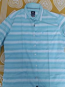 Men's Blue Striped Casual Shirt