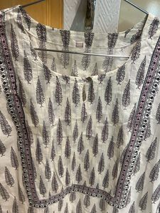 White Printed Kurta