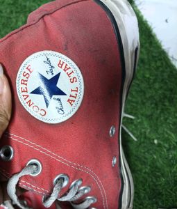 Red Converse High-Top Sneakers