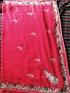 Stone Work Saree Only No Blouse/no Return/no Refun