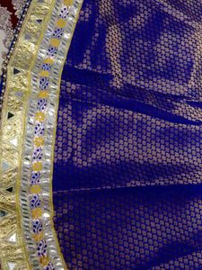 royal blue banarasi jacquard febric with  mirror a
