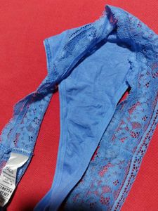 Blue Lace Thong Panty – M