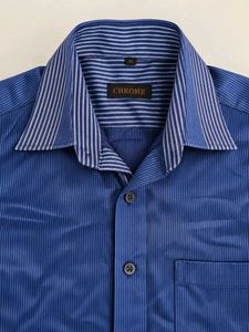 Men's Blue Striped Collar Shirt