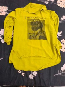 Lime Green Graphic Print Long Sleeve Top