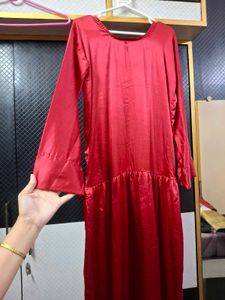 Red Satin Maxi Dress ❣️❤️