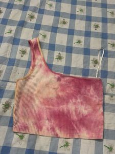 Tie-Dye One-Shoulder Crop Top