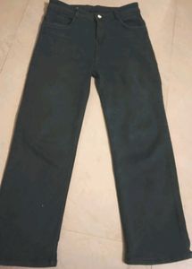 Greenish grey Wide Leg Jeans