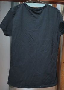 Black T-Shirt with Heart Embellishments