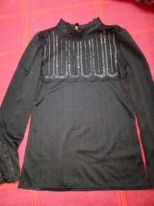 Elegant Black Embellished Top