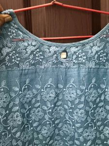 Blue Embroidered Kurta..... medium size
