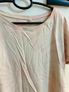 Gia by westside Light Pink Tie-Dye T-Shirt