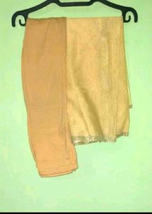Gold  Anarkali Gown with dupatta and paijama