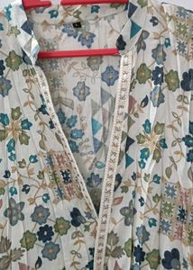 Floral Printed Long Shrug / Cover-Up