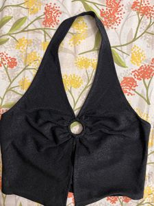 Sparkly Halter Neck Crop Top