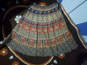 Bohemian Women Top With Jaipuri Print Skirt