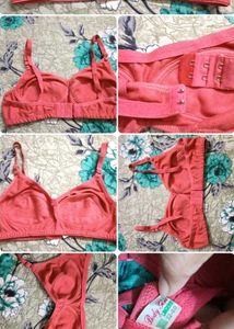 Coral Cotton Bra